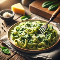 Паста з крем-сиром та шпинатом